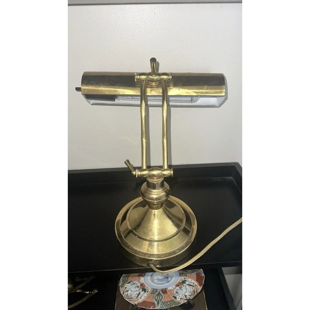 Vintage Brass Bankers Piano Student Desk Lamp Underwriters  Lab